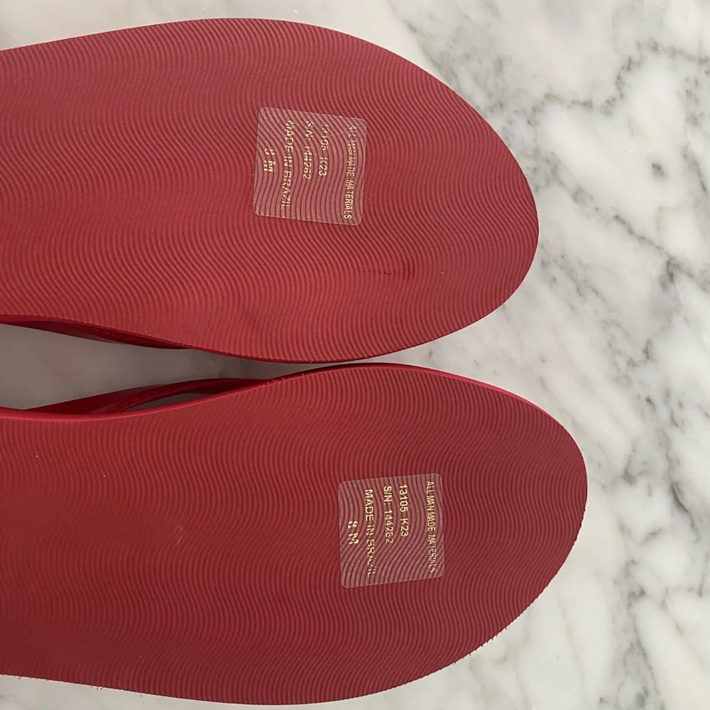 Tory Burch Kira Red Flip Flops size 8 - Picture 4 of 6